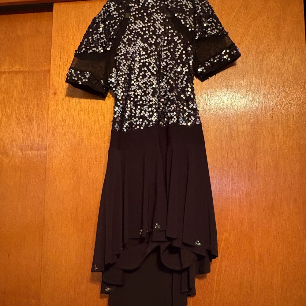 Black and silver dance costume